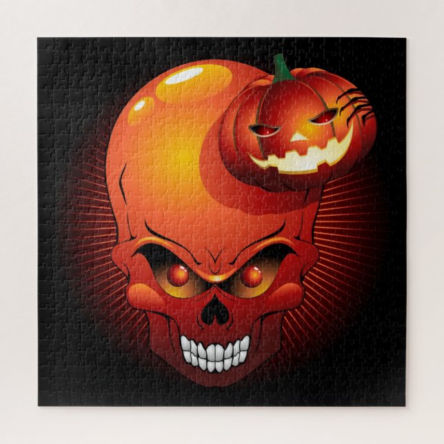 Halloween Skull und Pumpkin Puzzle (Vertikal)