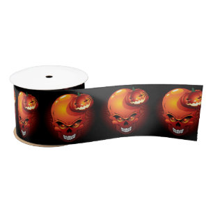 Halloween Skull und Pumpkin Satinband