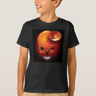 Halloween Skull und Pumpkin T - Shirt