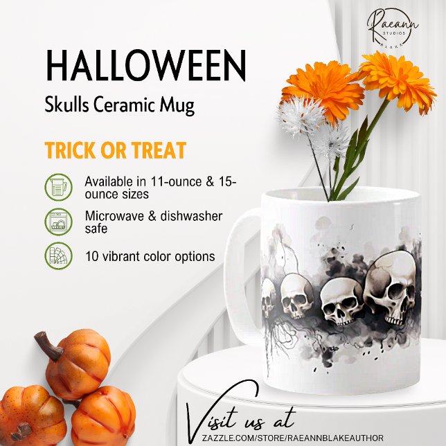 Halloween Skulls Design Keramik Tasse (Von Creator hochgeladen)