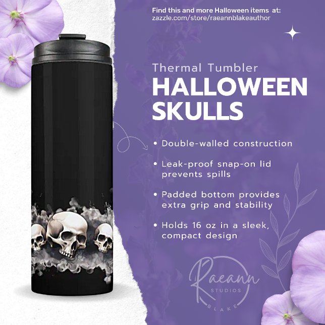 Halloween Skulls Design Thermal Tumbler Thermosbecher (Von Creator hochgeladen)