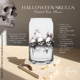 Halloween Skulls Design Trinkbehälter Set Dosenglas