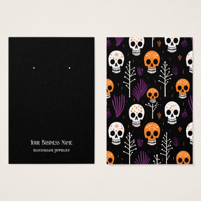 Halloween Skulls Earring Display Card (Vorne & Hinten)