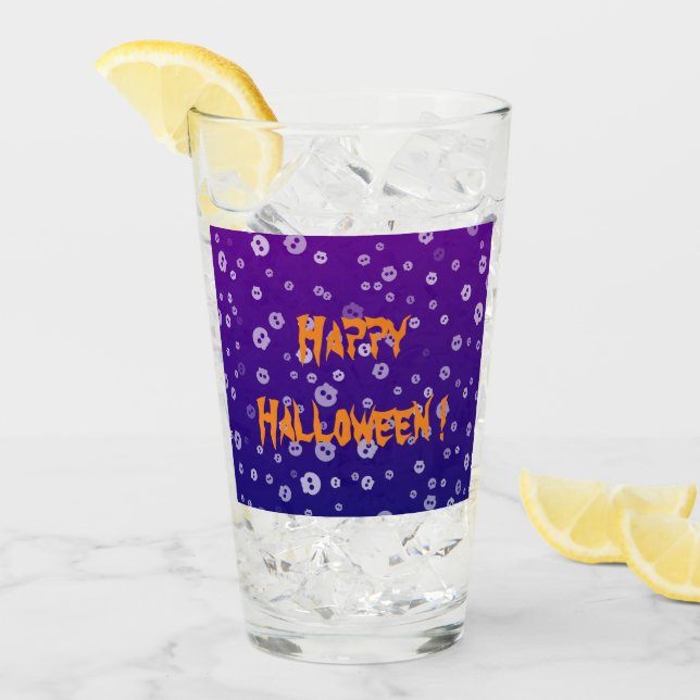 Halloween Skulls Glas (Vorderseite Ice)
