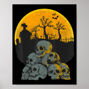 Halloween Skulls Heads Moon Skeleton Kostüme Kinde Poster