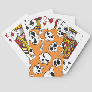 Halloween Skulls Knochen Doodle Muster Spielkarten