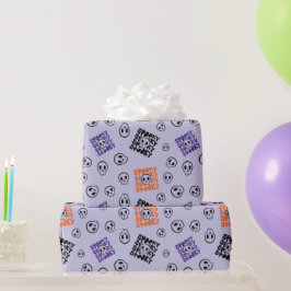 Halloween Skulls Nahtloses Lila Wrapping Paper Geschenkpapier