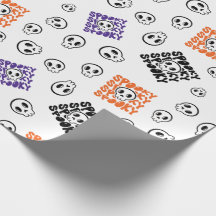 Halloween Skulls Nahtloses Wrapping Paper Design