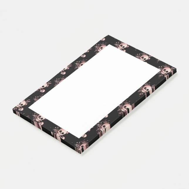 Halloween Skulls Post-it Klebezettel (angewinkelt)