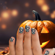Halloween Skulls & Rose Spooky Green