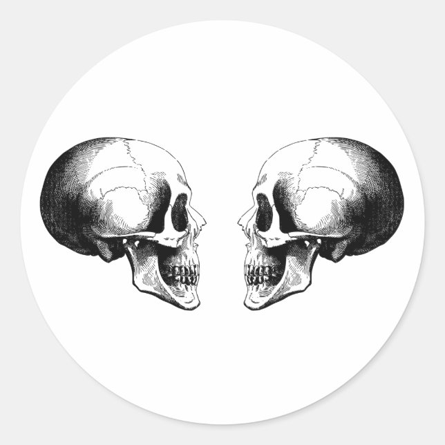 Halloween Skulls Round Sticker (Vorderseite)
