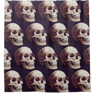 Halloween Skulls: Spooky Seamless Muster. Duschvorhang