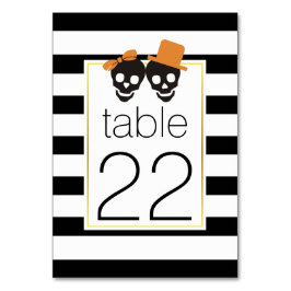 Halloween Skulls Streifen Hochzeit Tischnummer