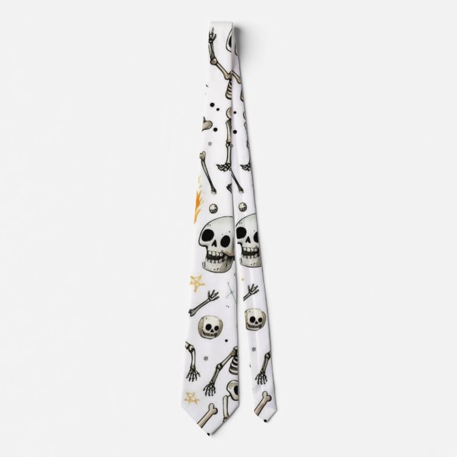 Halloween Skulls und Skelette Krawatte (Vorderseite)