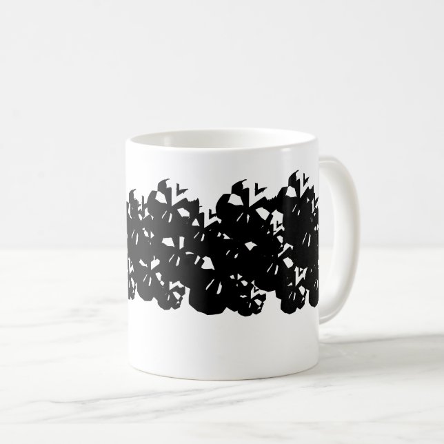 Halloween-Skulptur Schwarz-weiß Kaffeetasse (VorderseiteRechts)