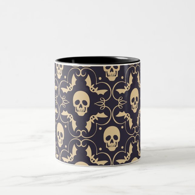 Halloween-Skulptur Zweifarbige Tasse (Mittel)