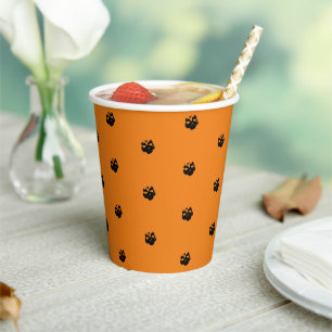 Halloween-Skulpturen Schwarz-Orange-Party Pappbecher