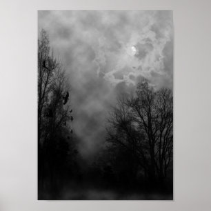 Halloween Sky mit Ravens Poster