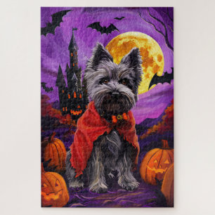 Halloween Skye Terrier Vampir Kürbisse Gruselig Puzzle