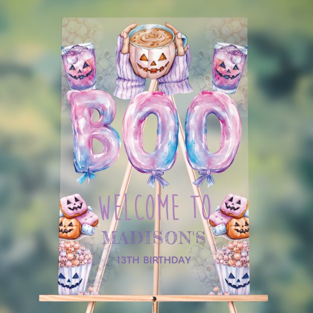 Halloween Sleepover Custom Welcome Sign Acrylschild (Neutral)