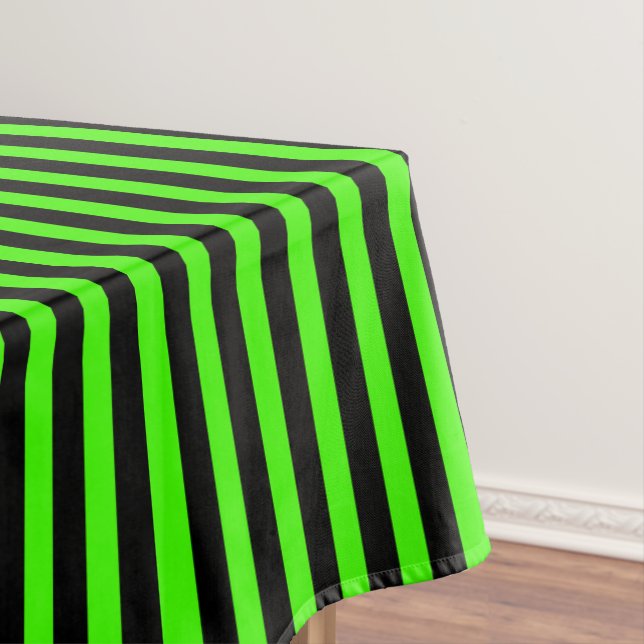 Halloween Slime Green und Black Strip Tischdecke (Beispiel)