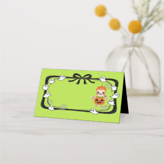 Halloween Sloth In Pumpkin Costume Place Card Platzkarte