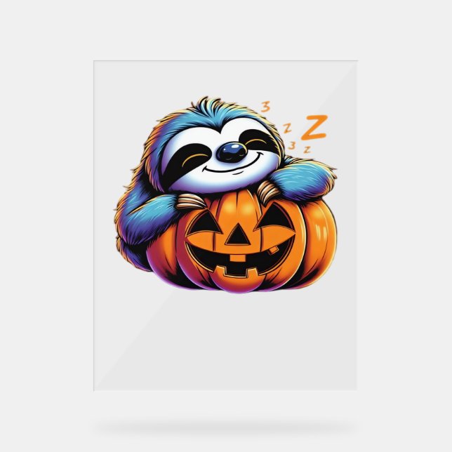 Halloween Sloth Lover Kostüm Essential T - Shirt Acrylschild (Vorderseite)
