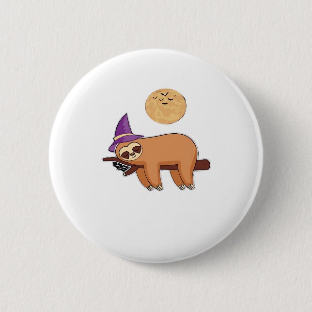 Halloween Sloth Premium T - Shirt Button (Vorderseite)
