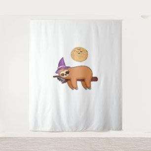 Halloween Sloth Premium T - Shirt Wandteppich