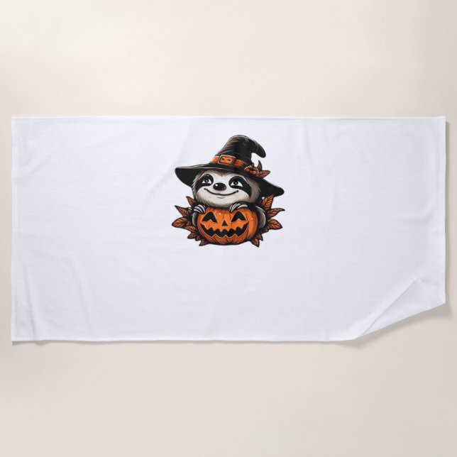 Halloween Sloth Pumpkin Festivity Classic T - Shir Strandtuch (Vorderseite)