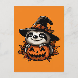 Halloween Sloth Pumpkin Festivity Postkarte