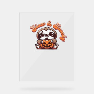 Halloween Sloth Slow und Spooky Niedlichen Sloth P Acrylschild