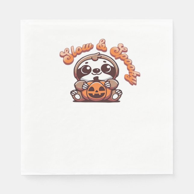 Halloween Sloth Slow und Spooky Niedlichen Sloth P Serviette (Vorderseite)
