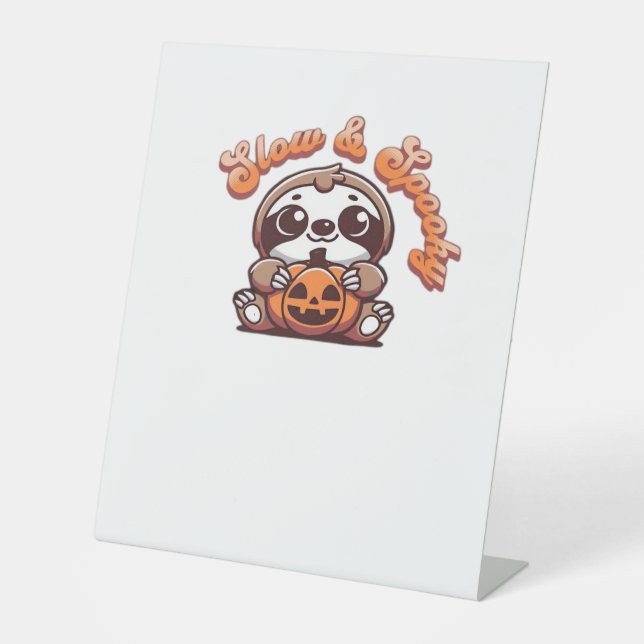 Halloween Sloth Slow und Spooky Niedlichen Sloth P Sockelschild (Vorderseite)