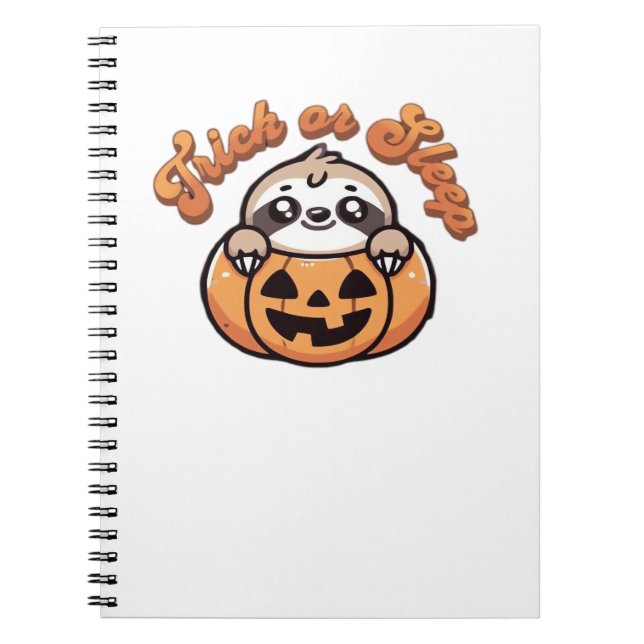 Halloween Sloth Trick oder Sleep Niedlich Sloth Pu Notizblock (Vorderseite)