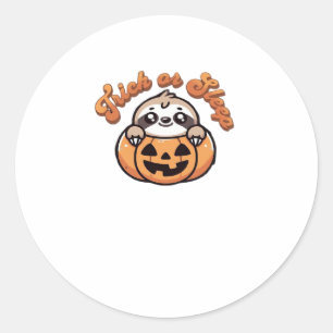 Halloween Sloth Trick oder Sleep Niedlich Sloth Pu Runder Aufkleber