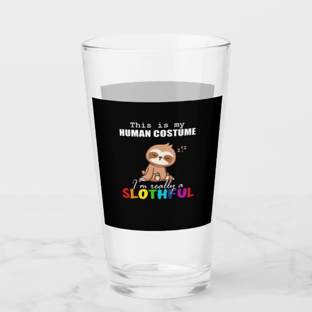 Halloween Slothful Design, das ist mein menschlich Glas (Vorderseite)