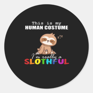 Halloween Slothful Design, das ist mein menschlich Runder Aufkleber