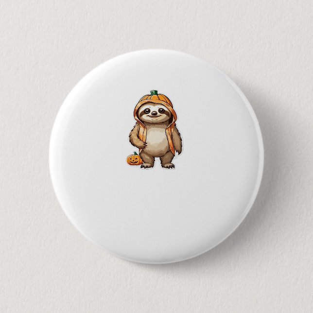 Halloween Slothster Essential T - Shirt Button (Vorderseite)