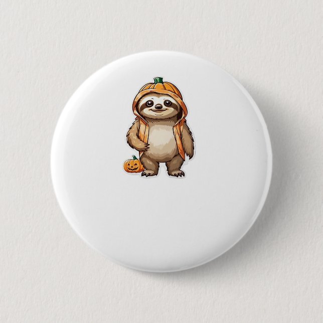 Halloween Slothster Essential T - Shirt Button (Vorderseite)