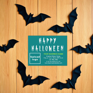 Halloween Small Aquamarin Green Flat Feiertagskarte