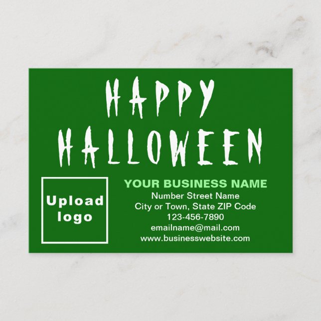 Halloween Small Green Flat Card (Vorderseite)