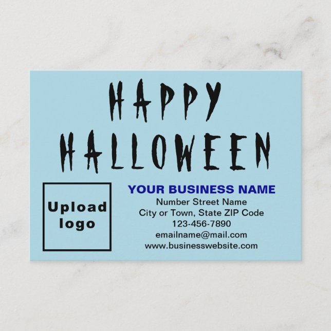 Halloween Small Light Blue Flat Card (Vorderseite)