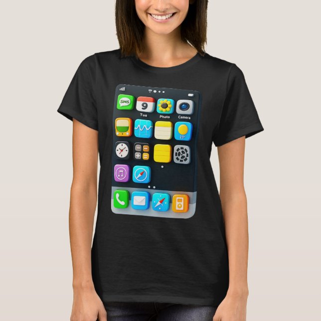 Halloween Smartphone Mobile App T-Shirt (Vorderseite)