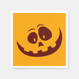 Halloween Smiley Orange und Brown Serviette