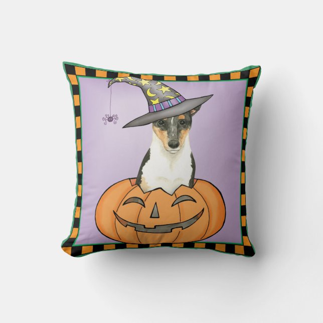 Halloween Smooth Collie Kissen (Vorderseite)