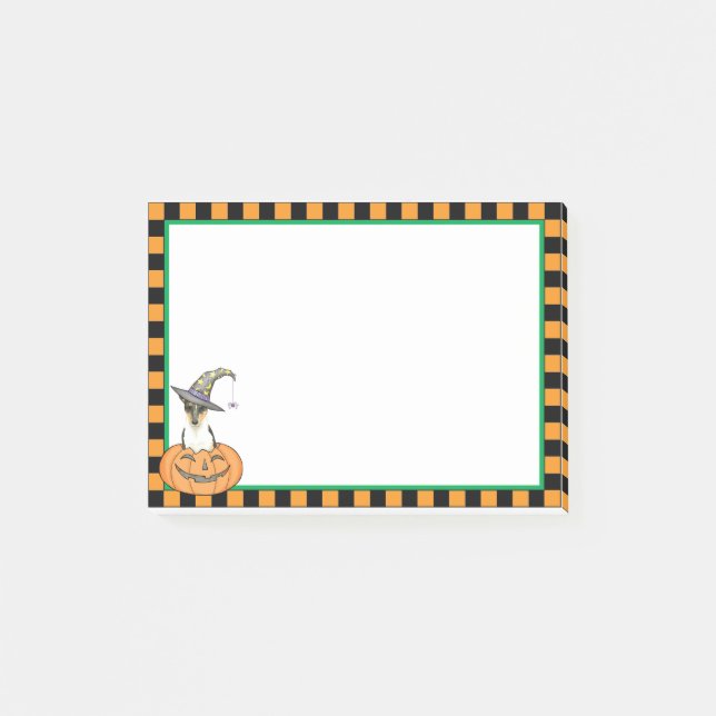 Halloween Smooth Collie Post-it Klebezettel (Vorderseite)