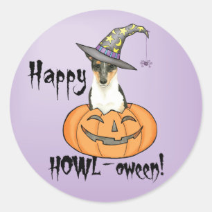 Halloween Smooth Collie Runder Aufkleber