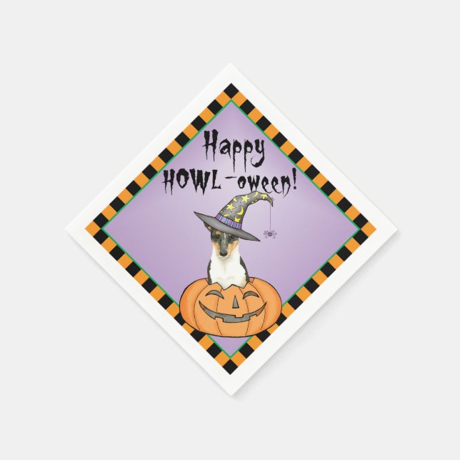Halloween Smooth Collie Serviette (Ecke)