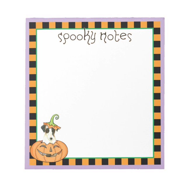 Halloween Smooth Fox Terrier Notizblock (Vorderseite)
